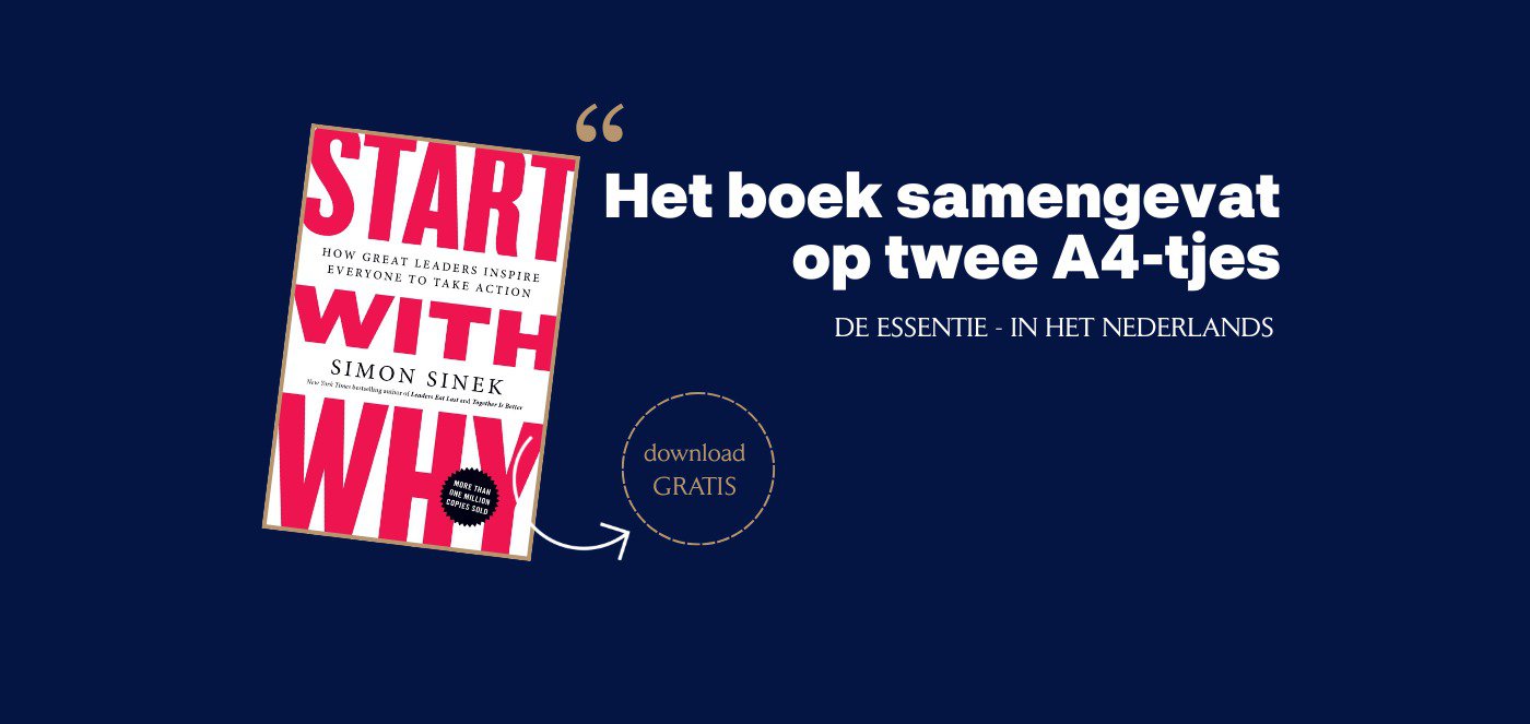 Het boek van Simon Sinek ‘Start with WHY’ samengevat, op twee A4-tjes.