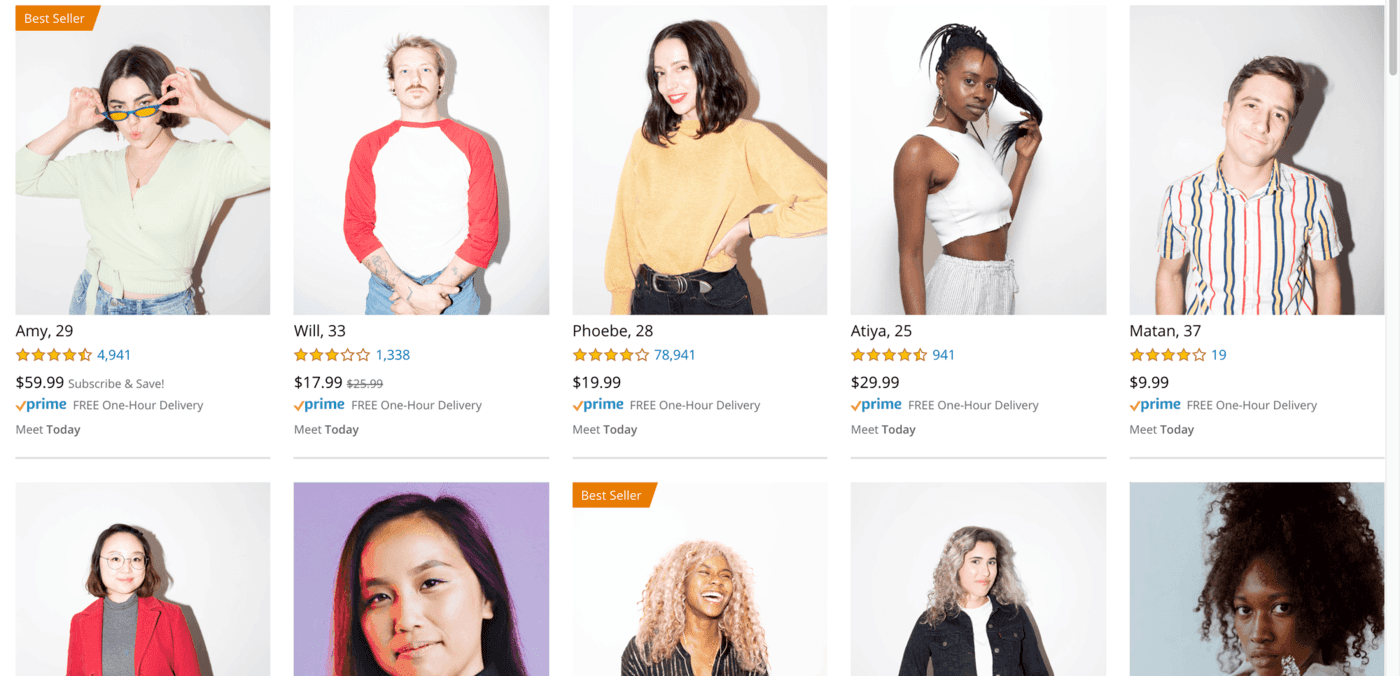 In de marge: online daten via Amazon? Dat ziet er dan zo uit