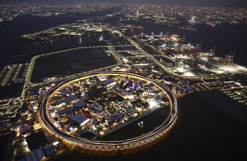 ‘The Grand Ring’, een iconisch symbool op de Wereldexpo in Japan, is klaar.